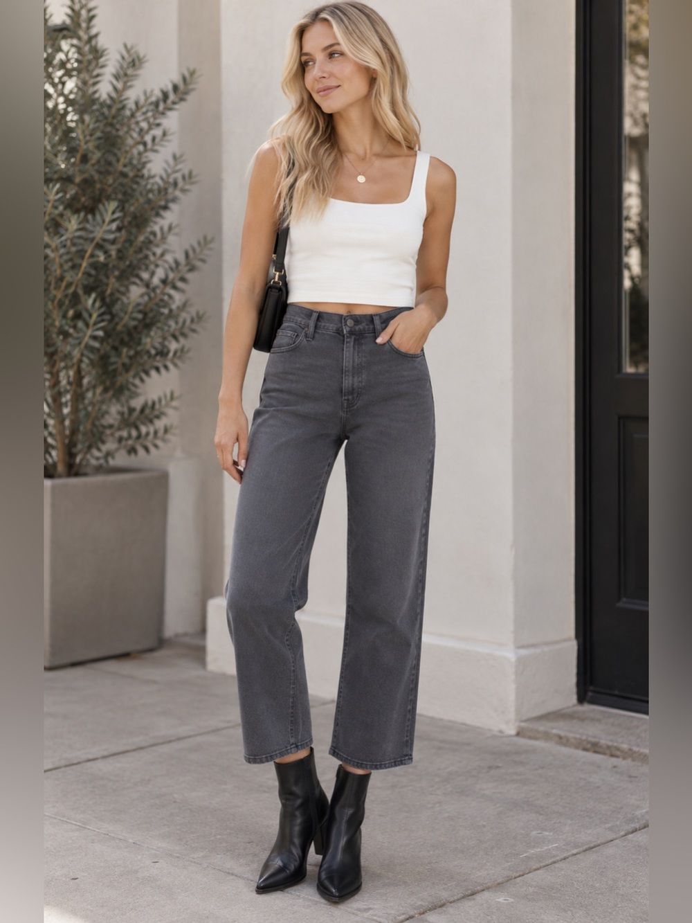 MOTHER jeans Dark Charcoal Straight Jeans